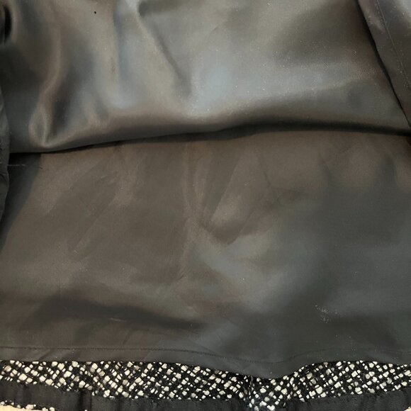 GAP Black /White A-line Tweed Classic Lined Skirt Size 4 Wool Blend Y2K Preppy - Picture 7 of 8